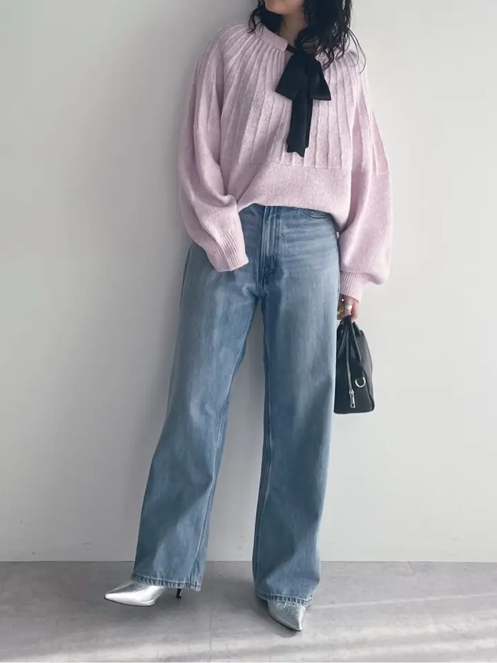 ボウタイリボン付きニット/AnriettMusée（アンリエットミュゼ）の