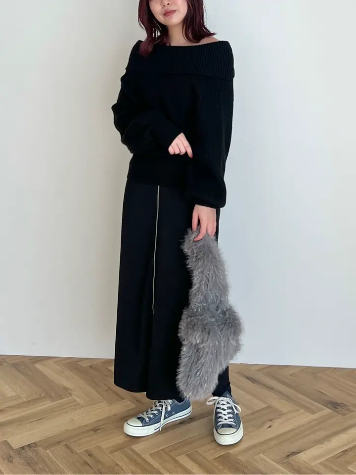 y未使用　エムズグレイシー パープル オフショルダー セーター オフショルダーニット | msgracy 未使用 エムズグレイシー