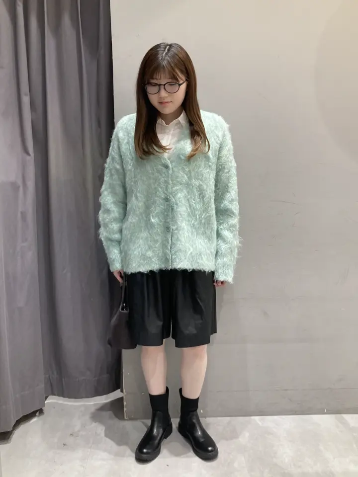 洗える/カール起毛モヘアライクVネックニットカーディガン/CRAFT