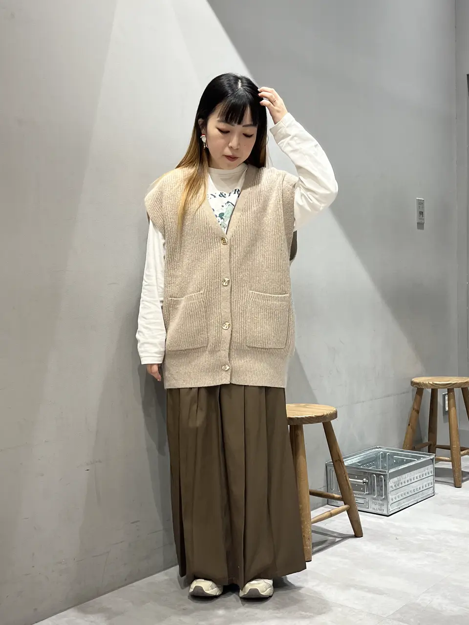 Vネックオーバーサイズニットベスト/CRAFT STANDARD BOUTIQUE