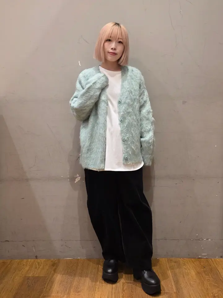洗える/カール起毛モヘアライクVネックニットカーディガン/CRAFT