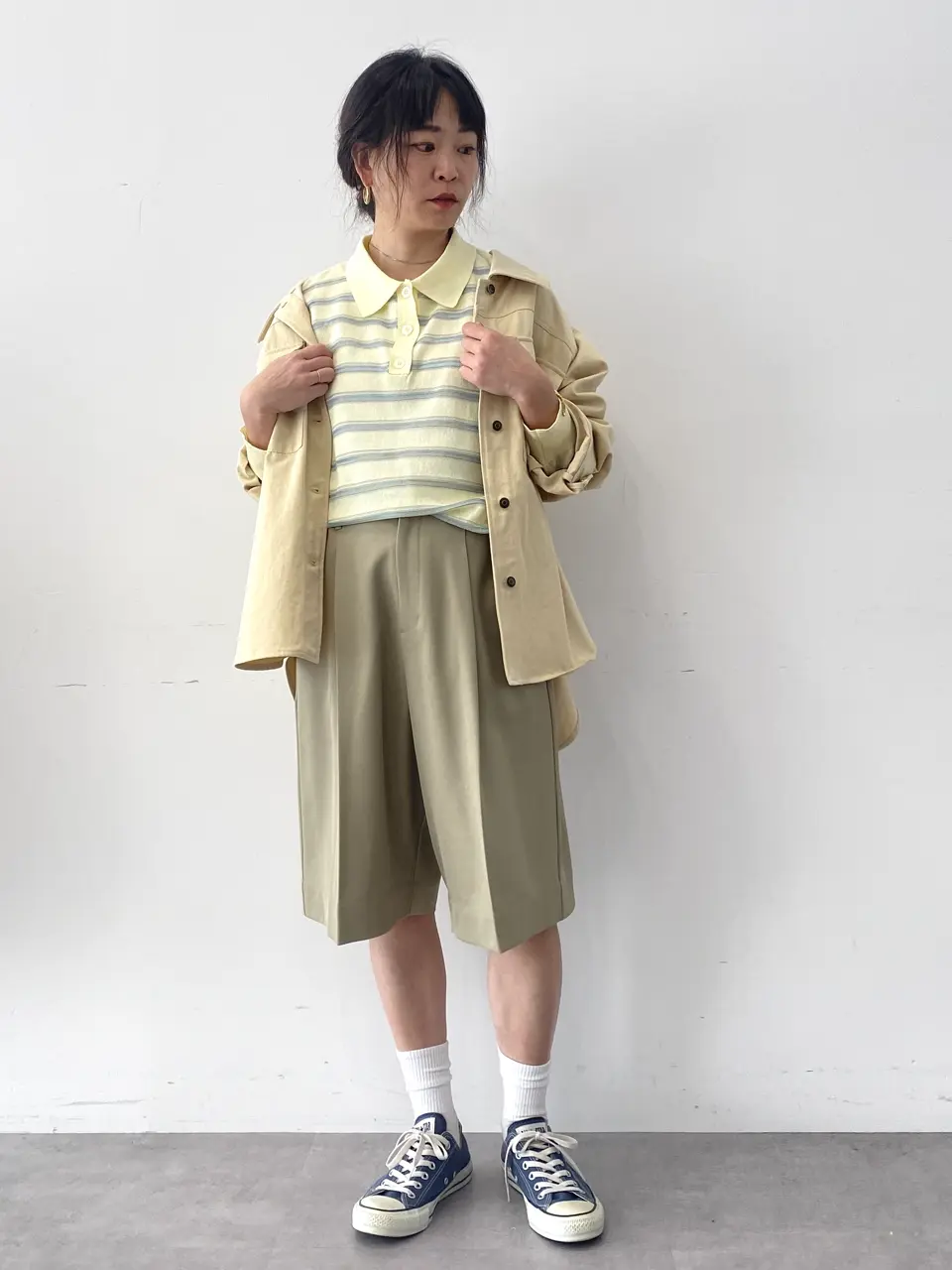 シアーボーダーポロ衿ニットプルオーバー/CRAFT STANDARD BOUTIQUE