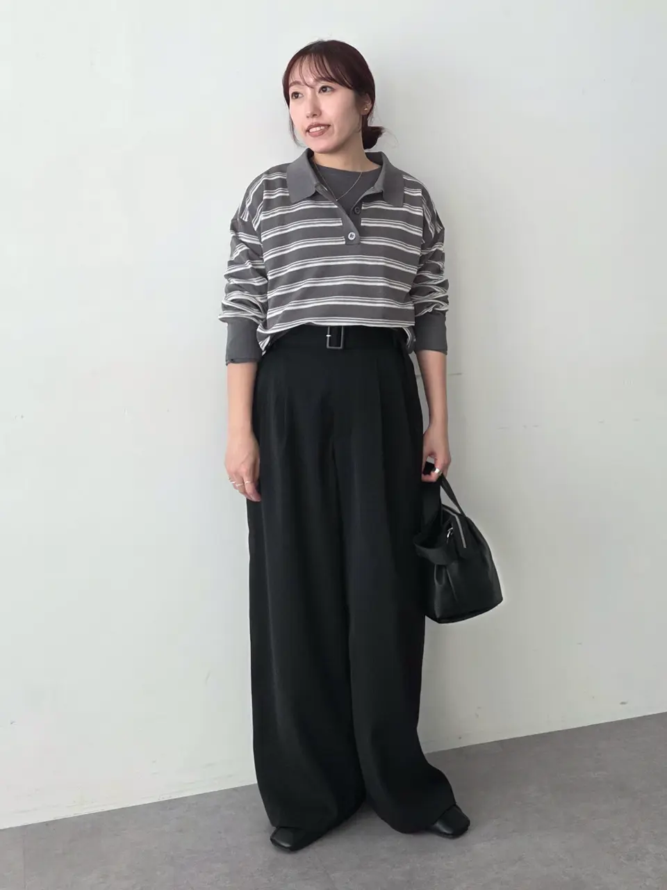 シアーボーダーポロ衿ニットプルオーバー/CRAFT STANDARD BOUTIQUE