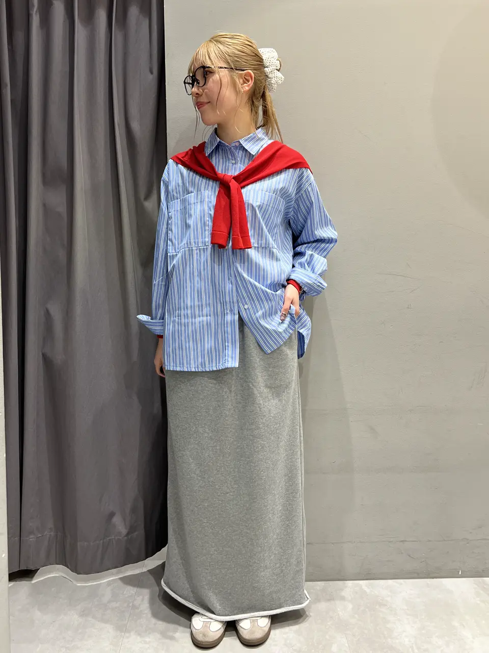 【レッド】接触冷感 / ニットストール+プルオーバー 接触冷感 / ニットストール+プルオーバー/CRAFT STANDARD BOUTIQUE