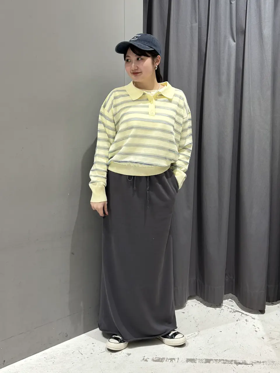 シアーボーダーポロ衿ニットプルオーバー/CRAFT STANDARD BOUTIQUE