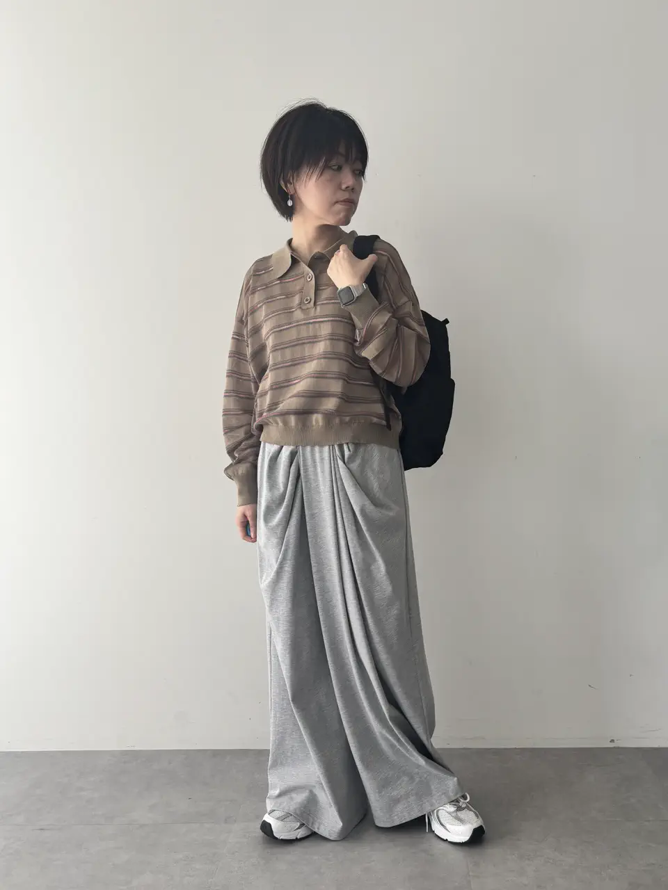 シアーボーダーポロ衿ニットプルオーバー/CRAFT STANDARD BOUTIQUE