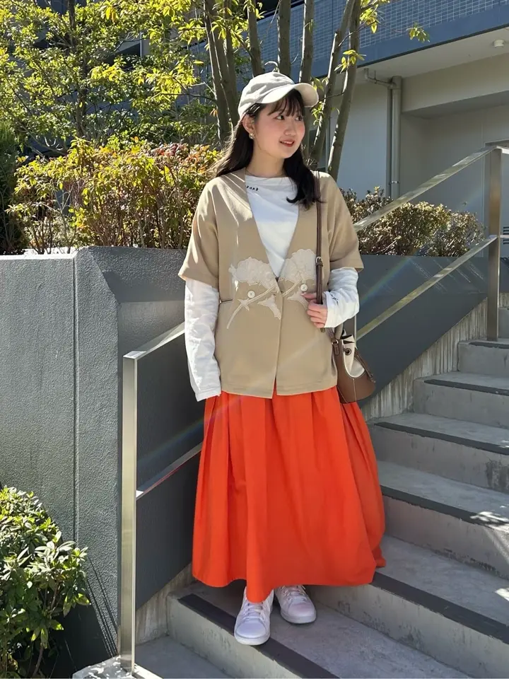 インド綿サイドタック切り替えスカート/CRAFT STANDARD BOUTIQUE インド綿サイドタック切り替えスカート/CRAFT STANDARD BOUTIQUE