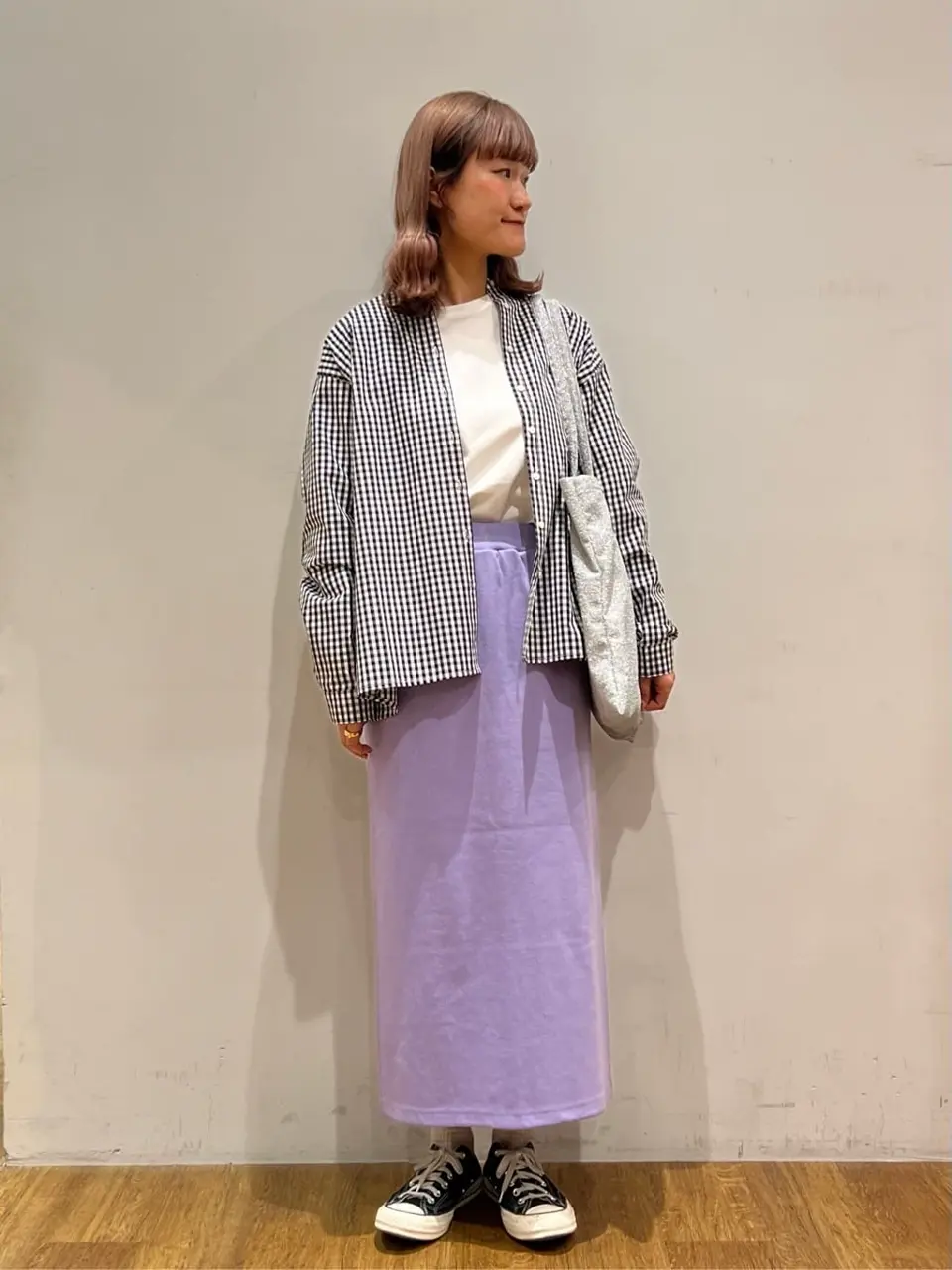 BRIEFING 紫と白のストライプ セーター MスカートS BRIEFING 紫と白の