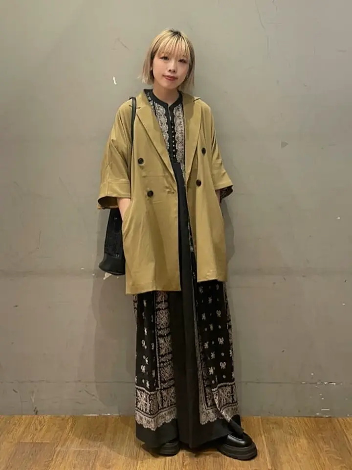 インド綿パネル柄ウエスト切り替えボリュームワンピース/CRAFT