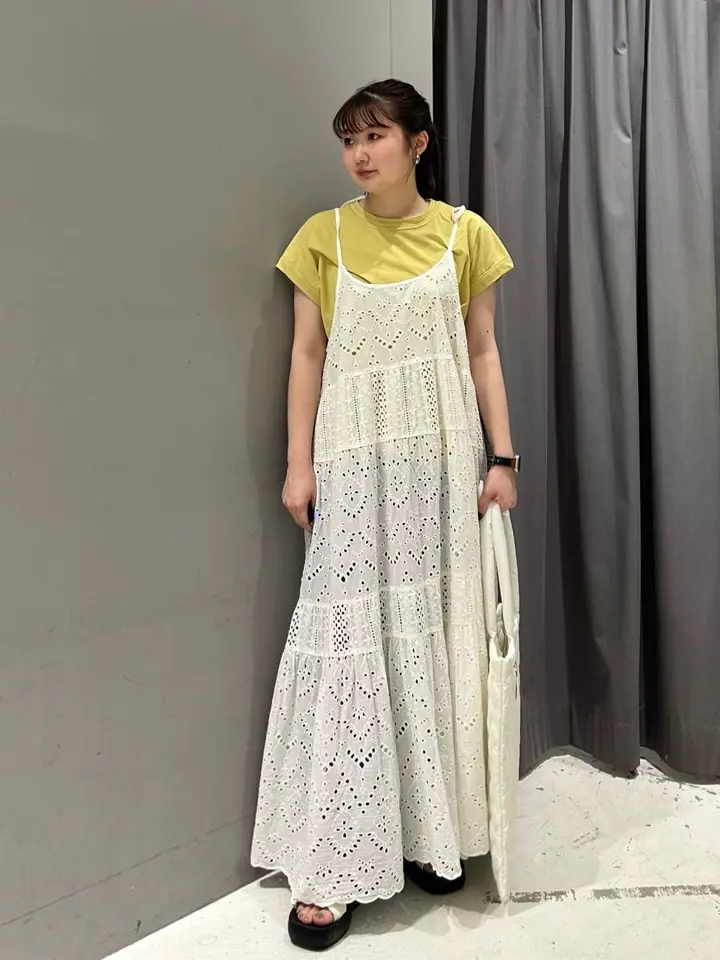 インド綿/シフリー切り替えティアードキャミワンピース/CRAFT STANDARD