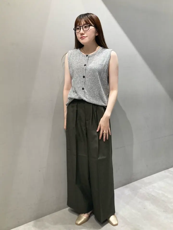 前後2way ミックスカラーノースリーブニット/Green Parks（グリーン