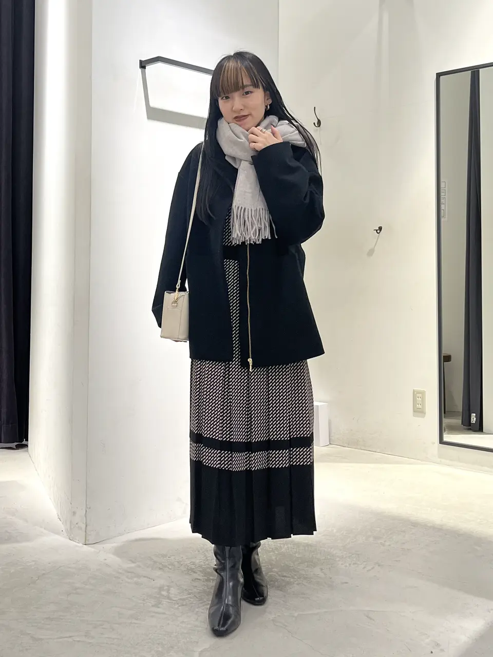 ジオメ柄プリーツワンピース/YECCA VECCA（イェッカ ヴェッカ）の