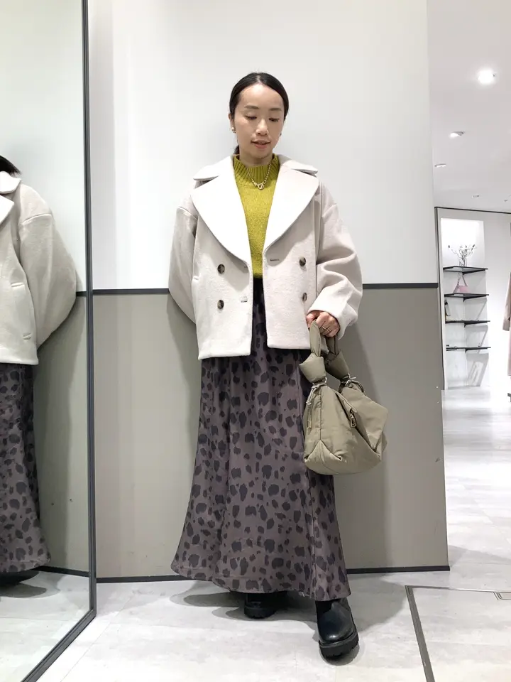 ビッグカラーニットビーバーショートコート/YECCA VECCA（イェッカ