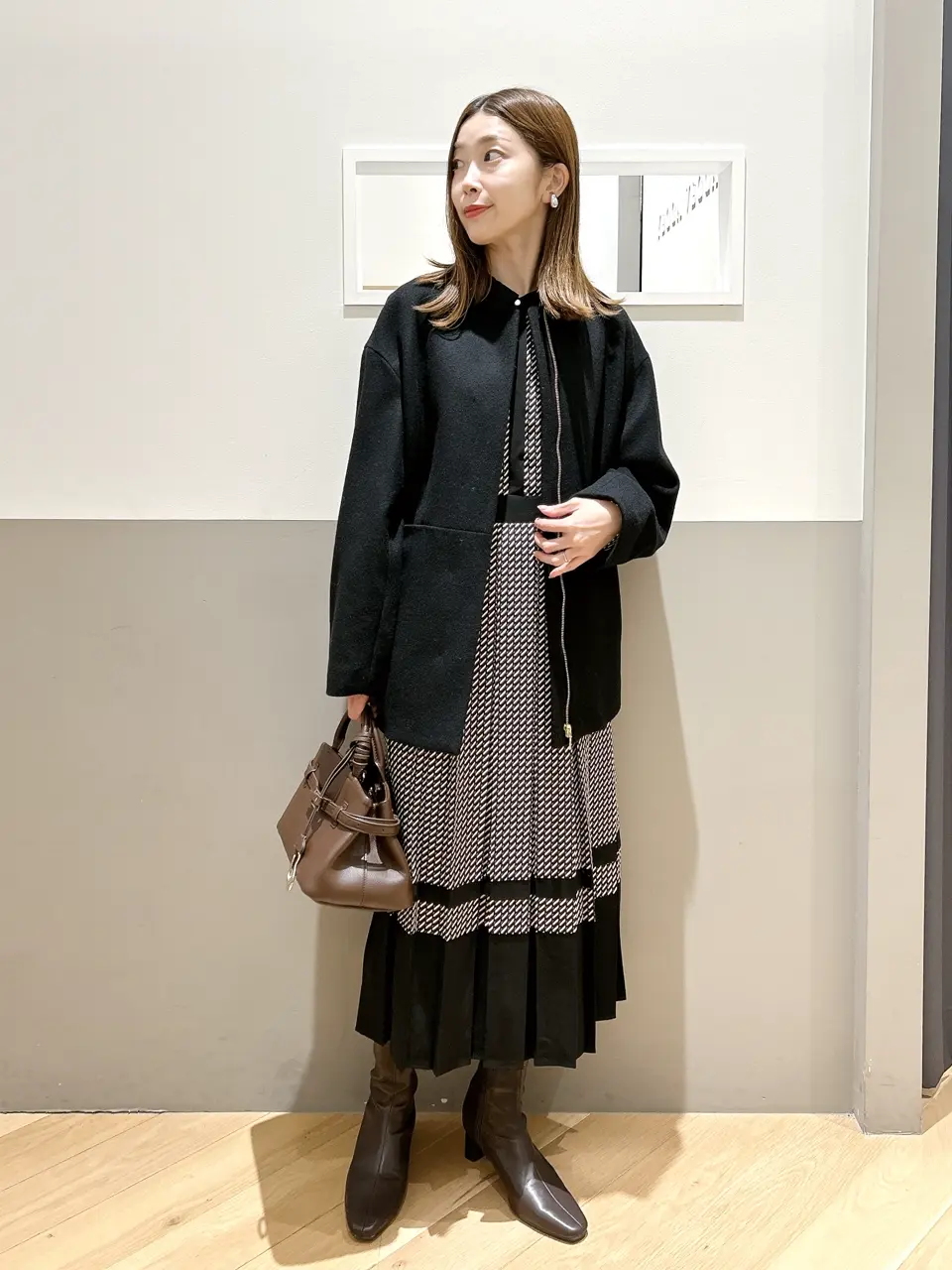 ジオメ柄プリーツワンピース/YECCA VECCA（イェッカ ヴェッカ）の