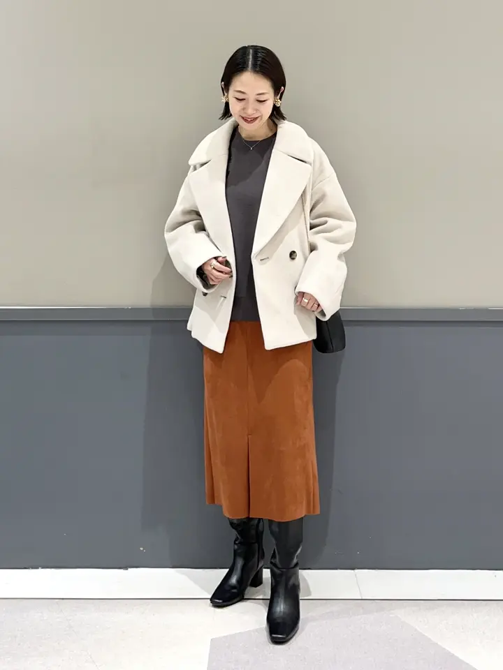 ビッグカラーニットビーバーショートコート/YECCA VECCA（イェッカ