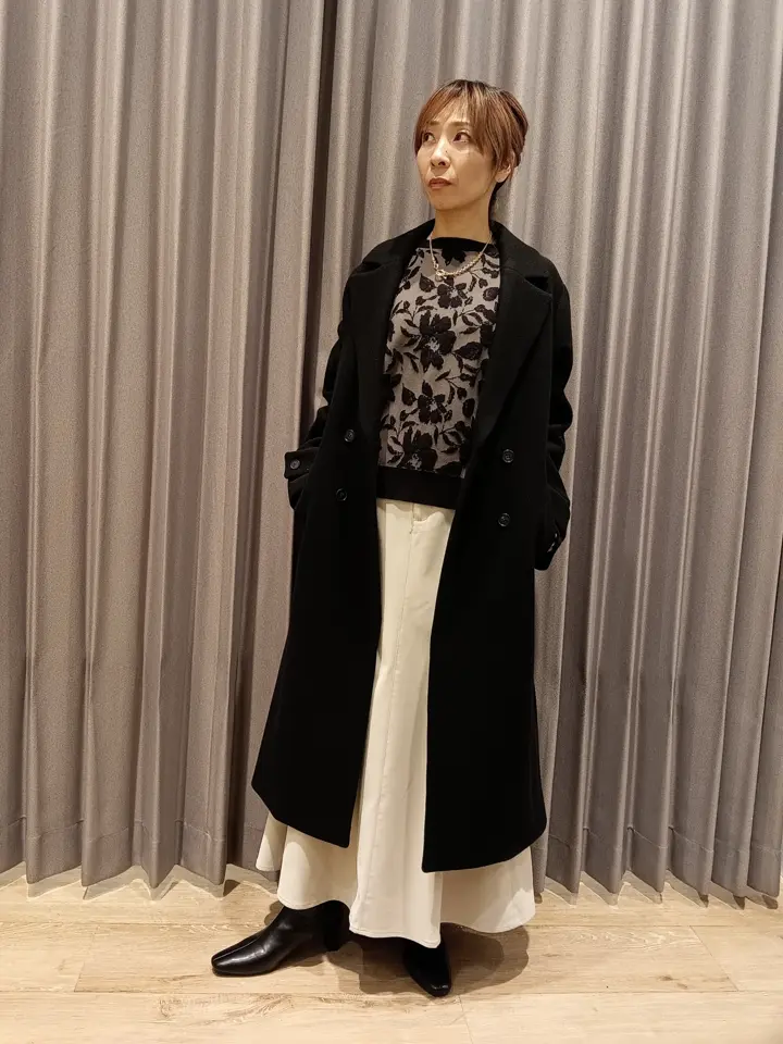 ウェーブ クリエーター コード表 ウール混ロングダブルコート/YECCA VECCA（イェッカ ヴェッカ）の