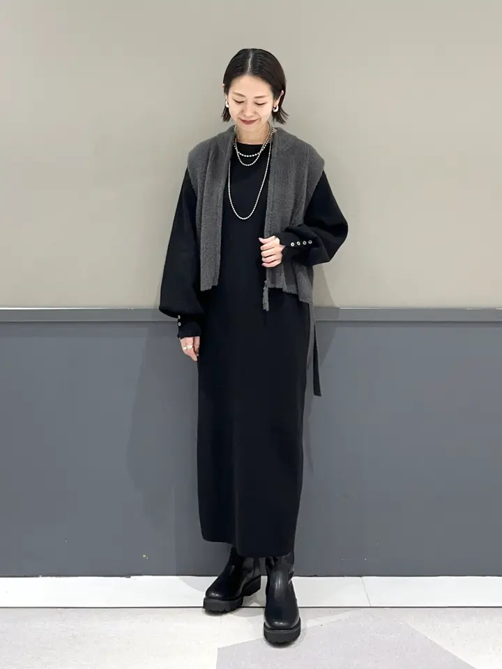 2点SET】ZIPベストセットニットワンピース/YECCA VECCA（イェッカ