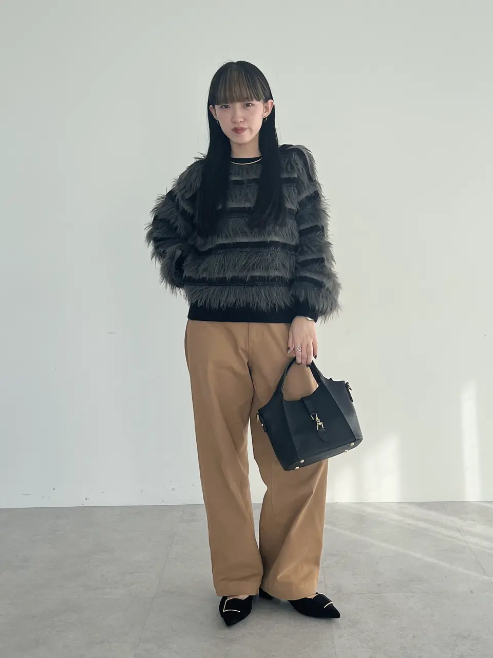 フェザーマルチボーダーニット/YECCA VECCA（イェッカ ヴェッカ）の