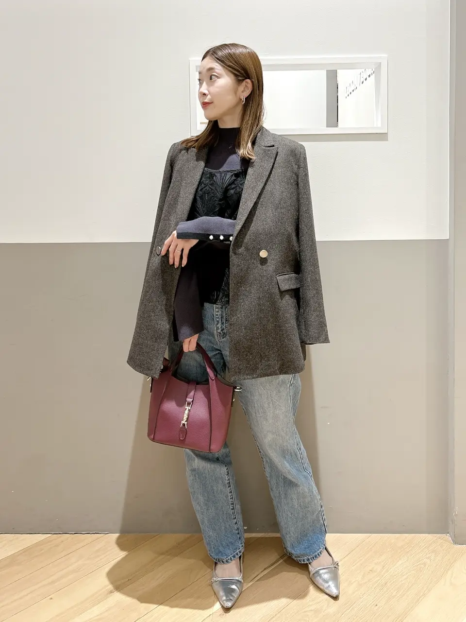 尾崎紗代子×YECCA VECCA】ツイードテーラードジャケット/YECCA VECCA