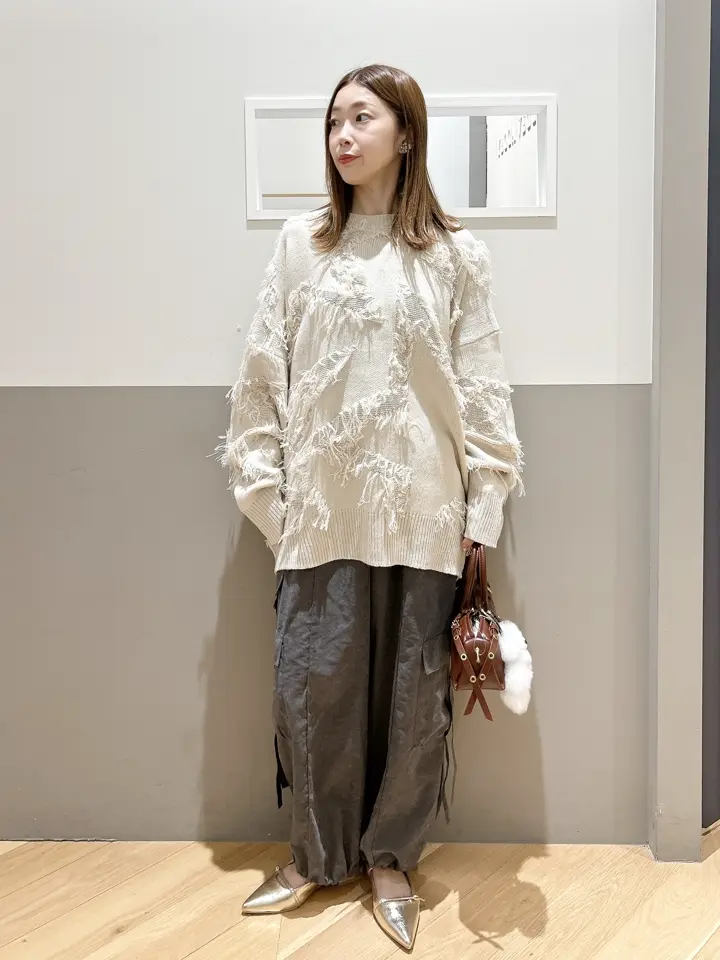 スター柄フリンジルーズニット/YECCA VECCA（イェッカ ヴェッカ）の