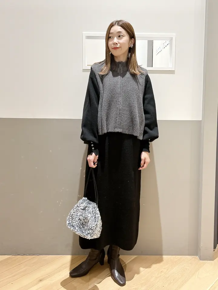 2点SET】ZIPベストセットニットワンピース/YECCA VECCA（イェッカ