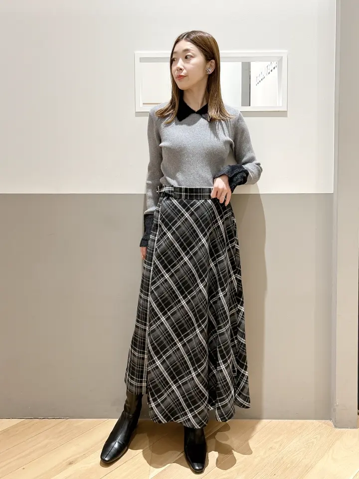 イェッカ ヴェッカ（YECCA VECCA）/チェック柄アシメデザインスカート チェック柄アシメデザインスカート/YECCA VECCA（イェッカ ヴェッカ