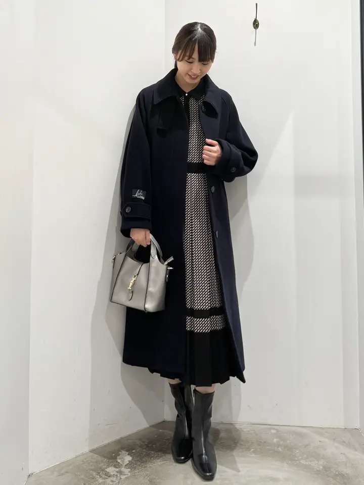 ウール混ステンカラーロングコート/YECCA VECCA（イェッカ ヴェッカ