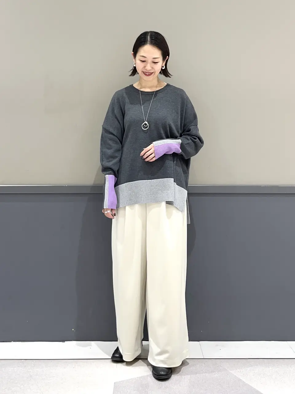 カラーブロッキングニット/YECCA VECCA（イェッカ ヴェッカ）のニット