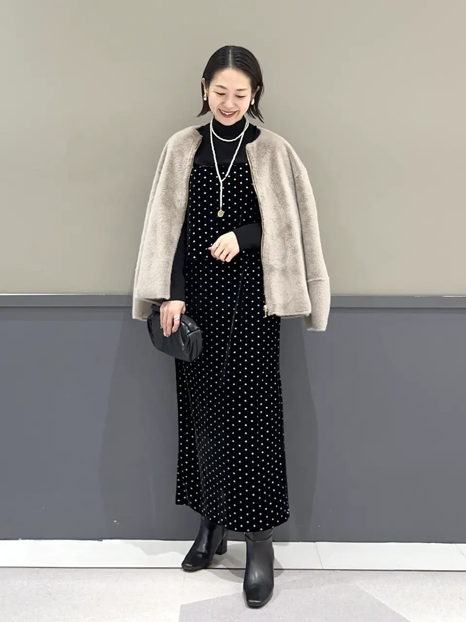 グリッタードットベロアナロースカート/YECCA VECCA（イェッカ