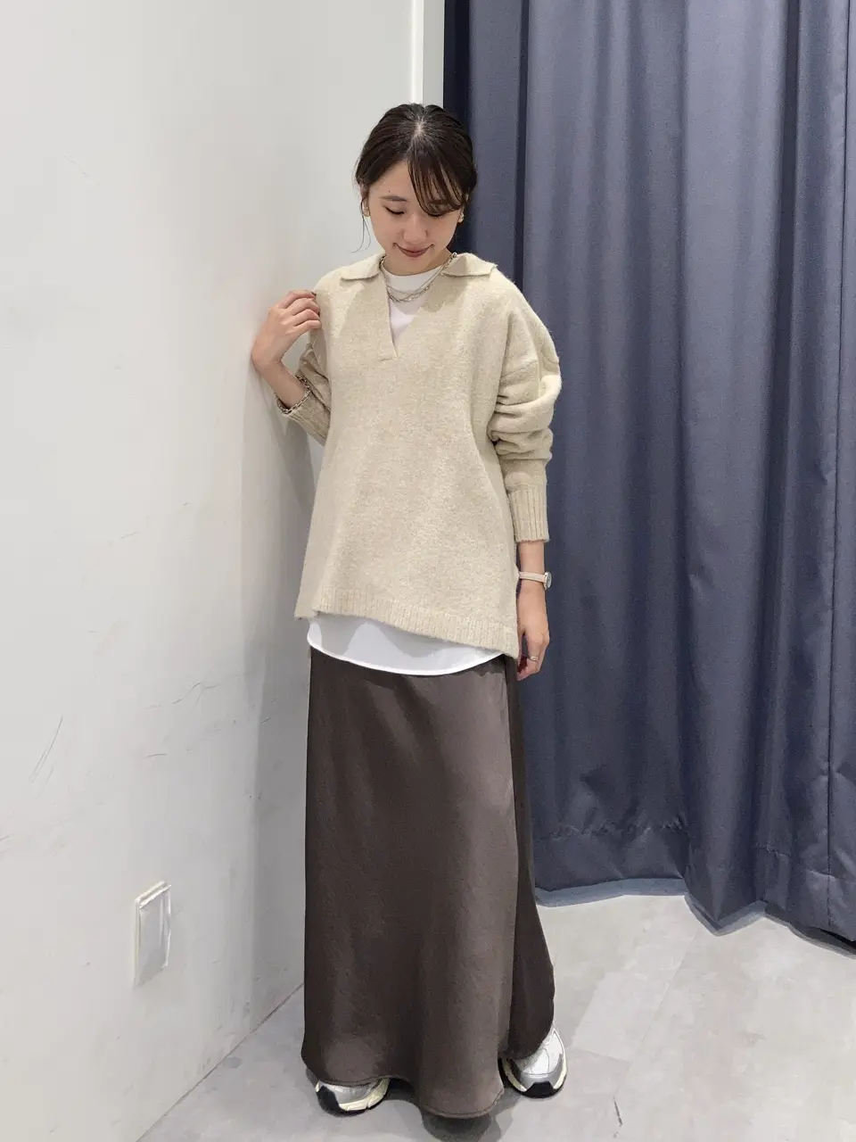YECCA VECCA Vネックニット F ブラック YECCA VECCA（イェッカヴェッカ）の「Vネックドルマンニット（ニット