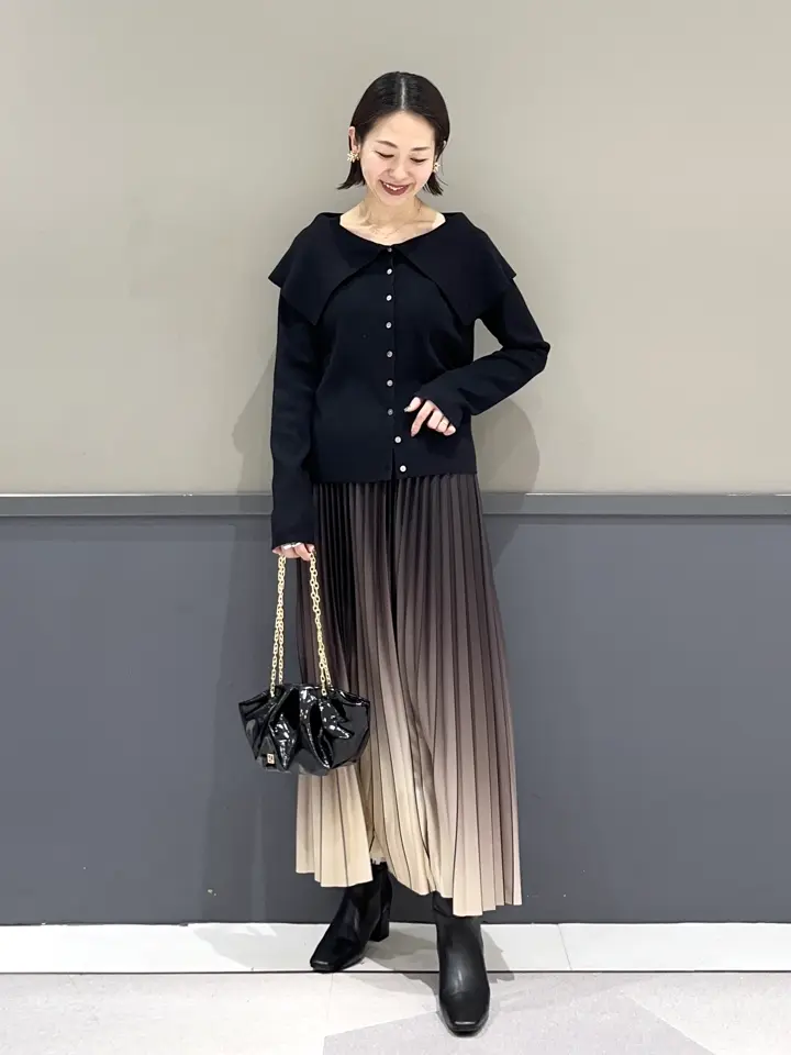 追加生産>>グラデーションラインプリーツスカート/YECCA VECCA