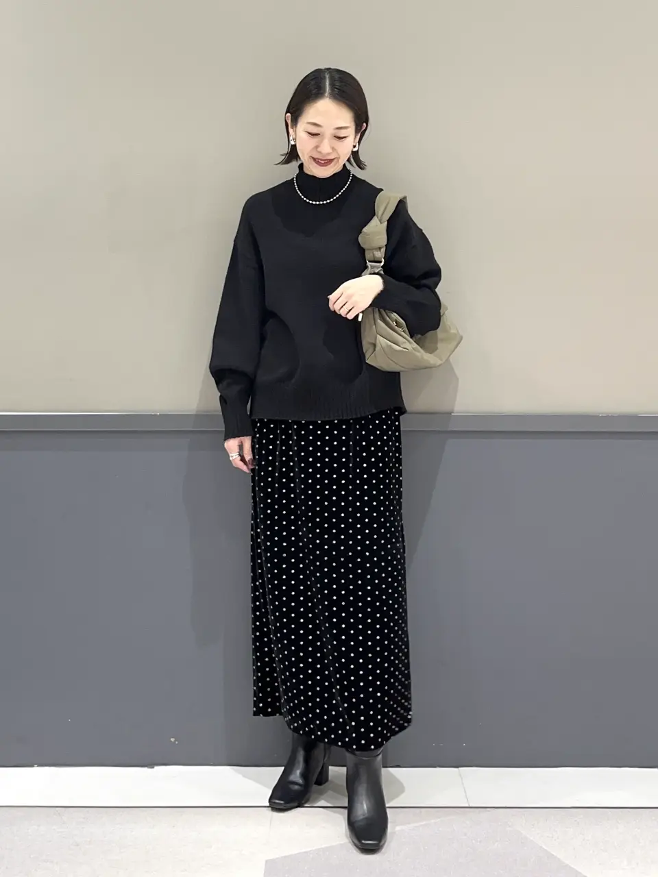 グリッタードットベロアナロースカート/YECCA VECCA（イェッカ