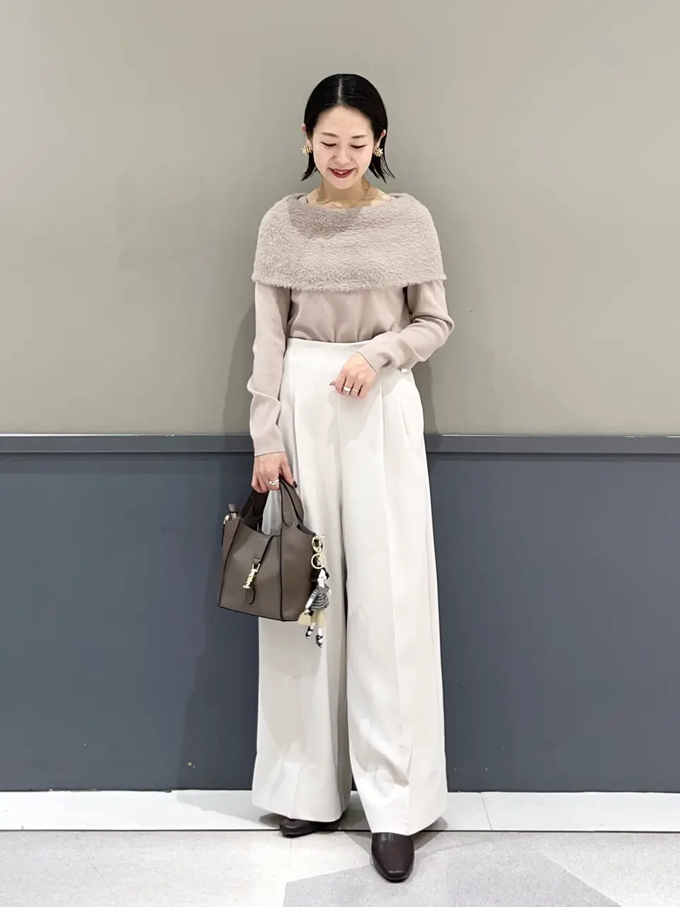 ファーMIXオフショルニット/YECCA VECCA（イェッカ ヴェッカ）のニット