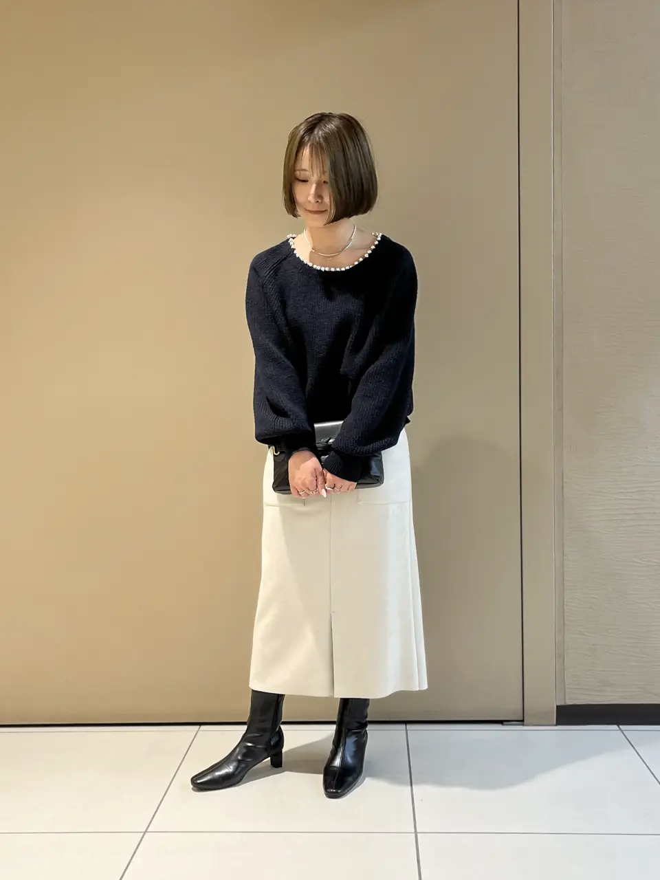 パールネックニット/YECCA VECCA（イェッカ ヴェッカ）のニット