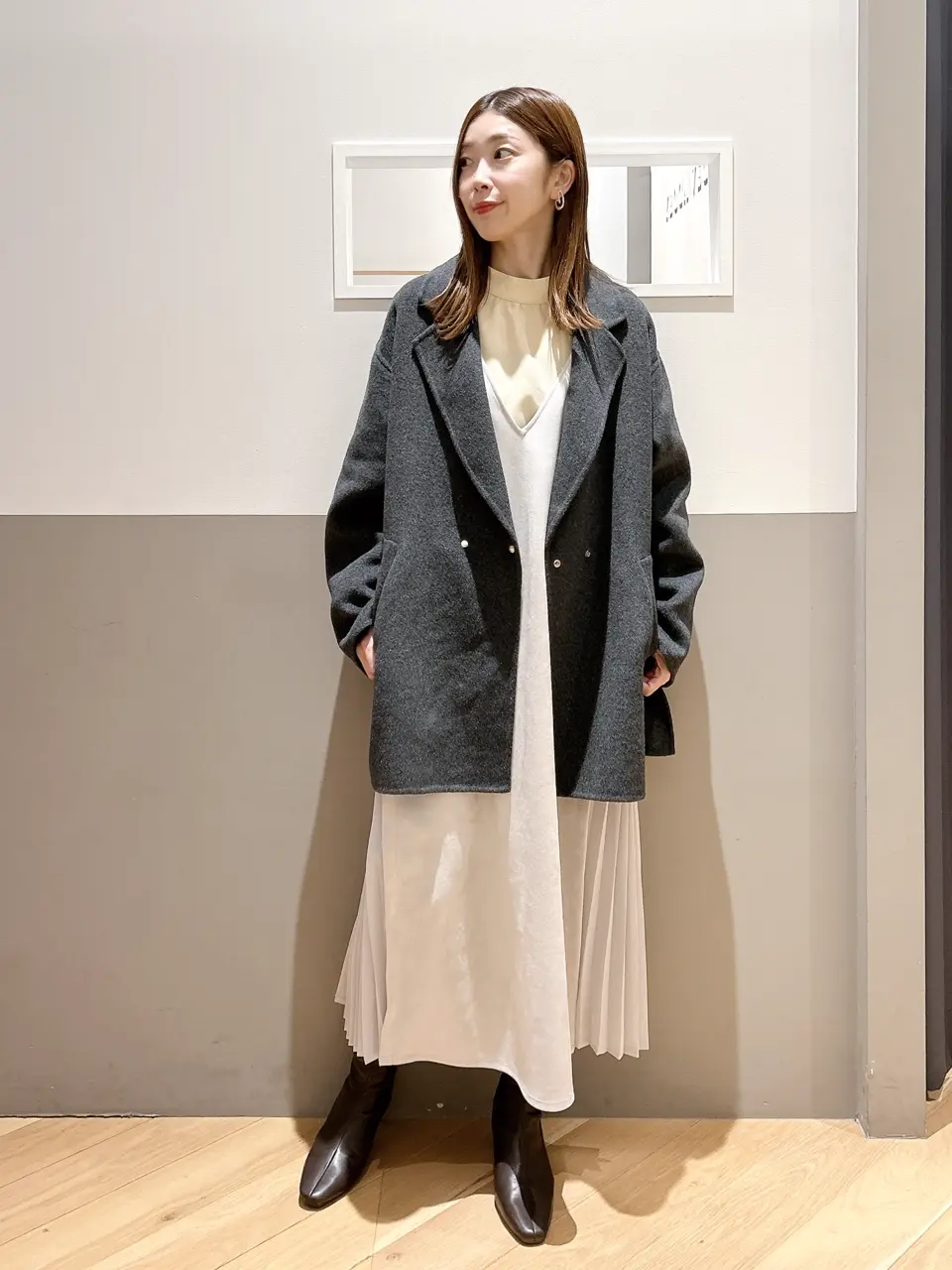 イェッカ ヴェッカ（YECCA VECCA）/ウールMIXリバーミドル丈コート ウールMIXリバーミドル丈コート/YECCA VECCA（イェッカ ヴェッカ）の