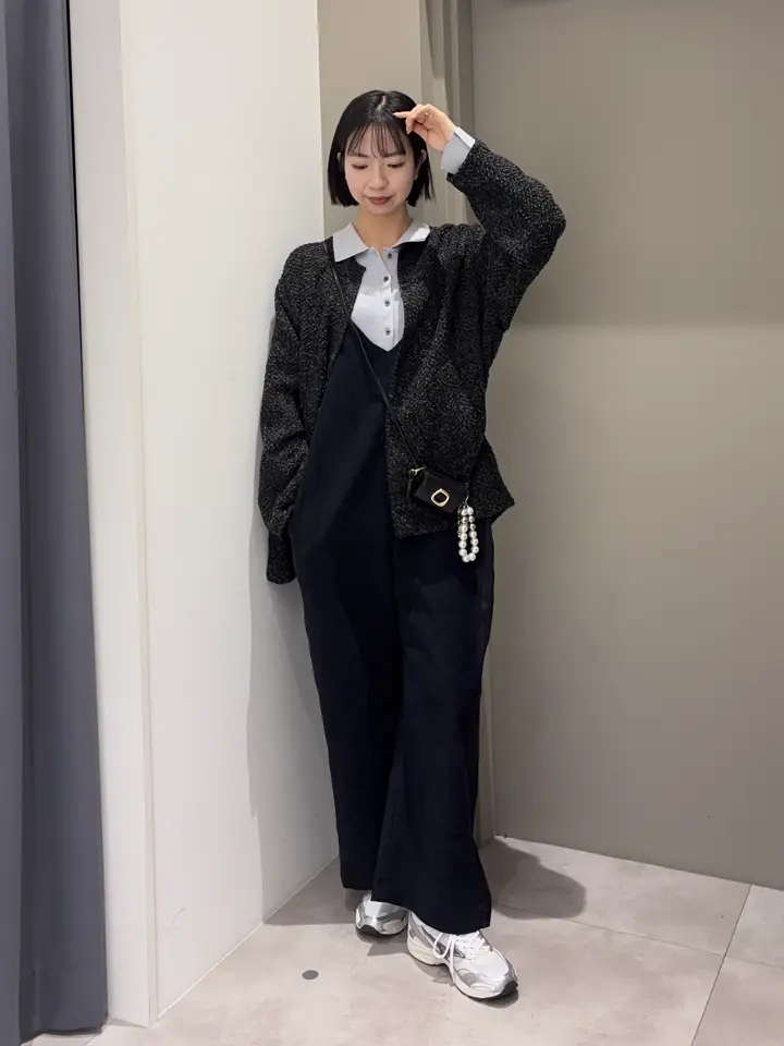 TEVALT】ヘリンボンツイードコーディガン/YECCA VECCA（イェッカ