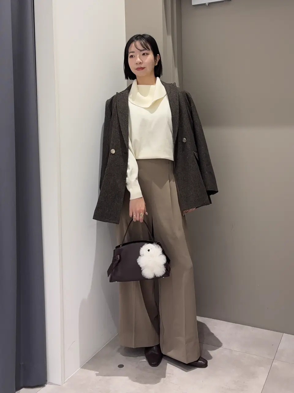 新品タグ付★ YECCA VECCA ツイードテーラードジャケット ヘリンボーン 新品タグ付☆ YECCA VECCA ツイードテーラードジャケット ヘリンボーン