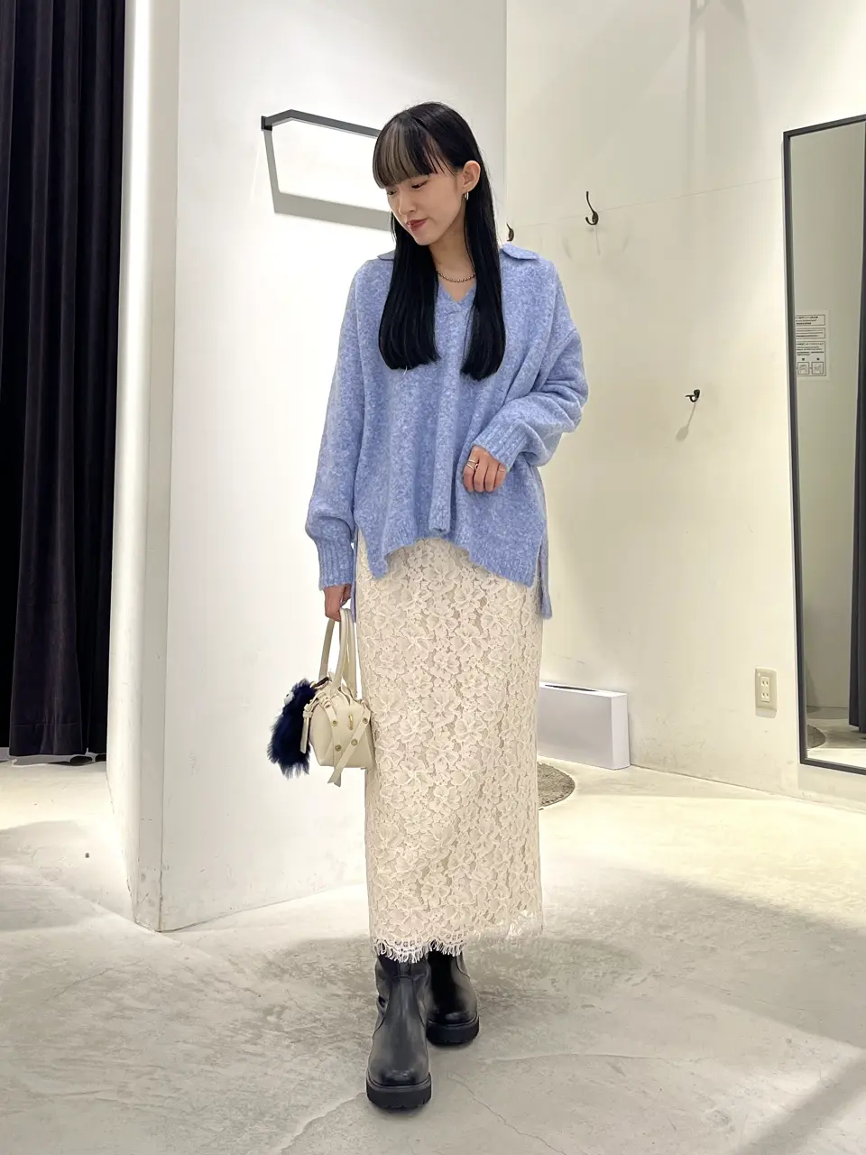 レースナロースカート/YECCA VECCA（イェッカ ヴェッカ）のタイト