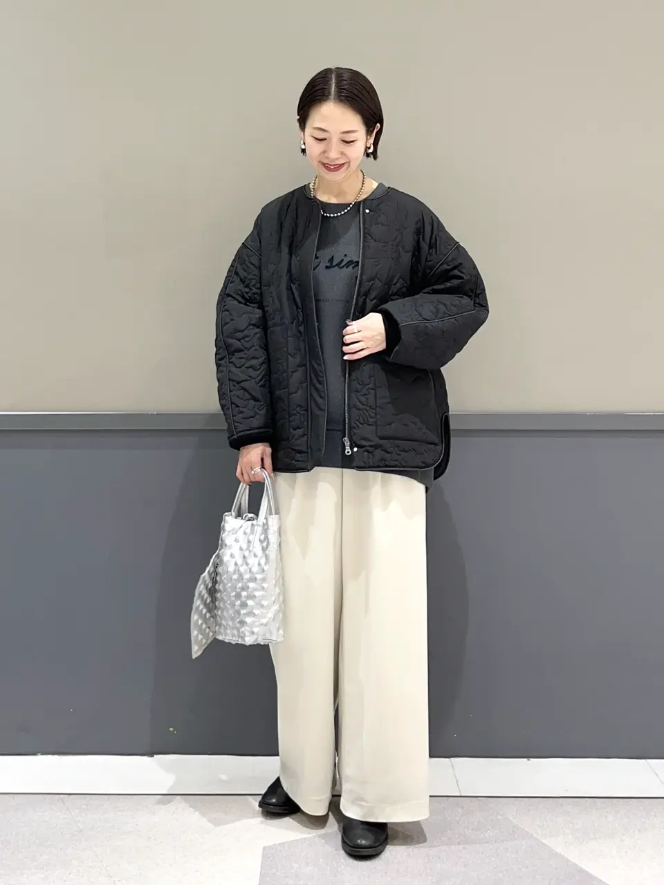 ニュアンス柄キルティングブルゾン/YECCA VECCA（イェッカ ヴェッカ