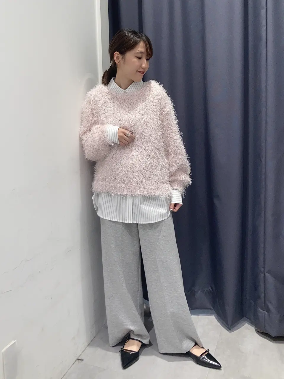 YECCA VECCA ラメシャギーニット F ライトベージュ ラメ混シャギーニット/YECCA VECCA（イェッカ ヴェッカ）のニット