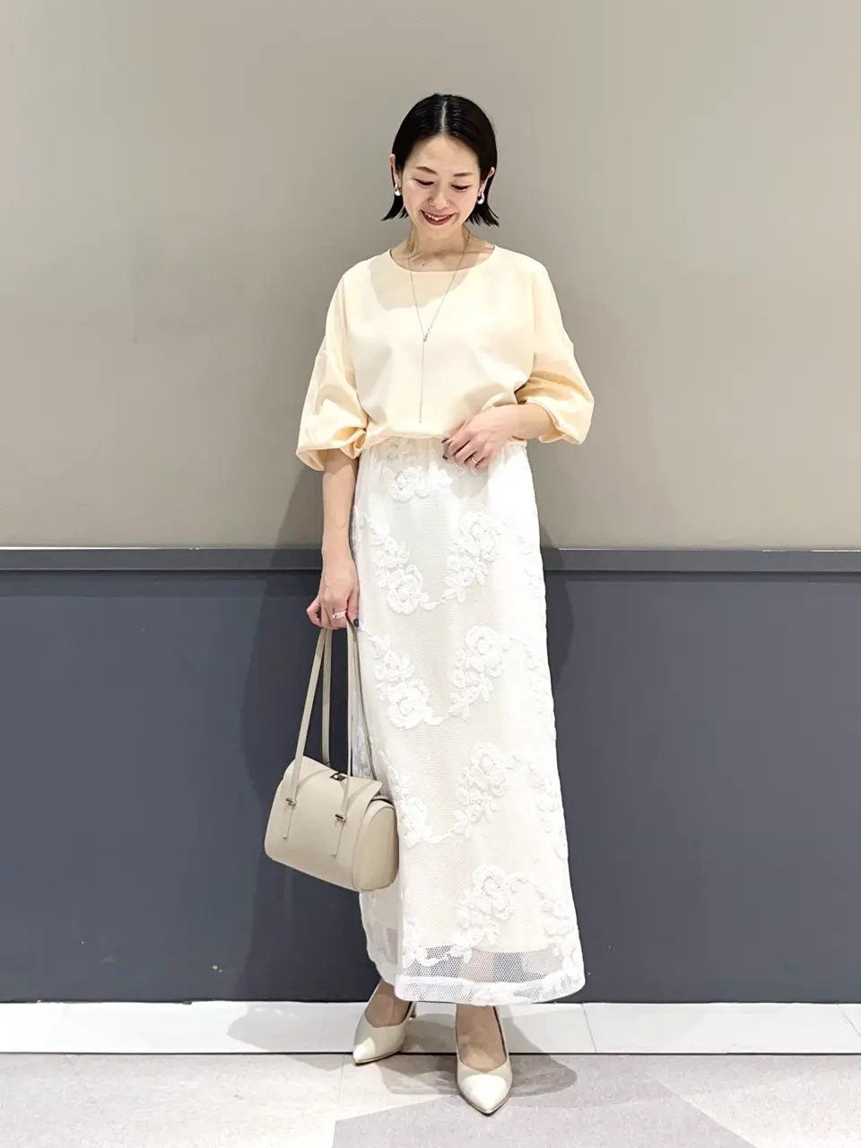 フラワー柄刺繍メッシュスカート/YECCA VECCA（イェッカ ヴェッカ）の