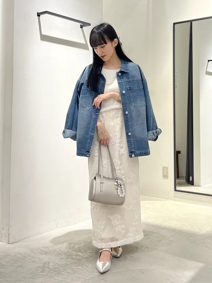 フラワー柄刺繍メッシュスカート/YECCA VECCA（イェッカ ヴェッカ）の