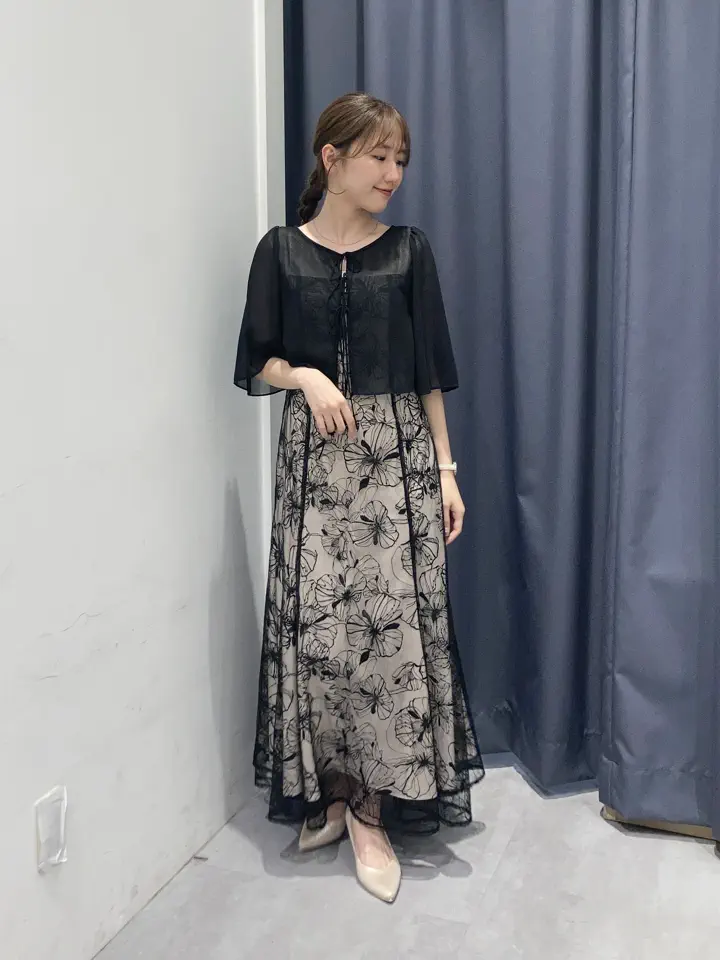 2点SET】フラワー柄スパンコール刺繍ドレス/YECCA VECCA（イェッカ