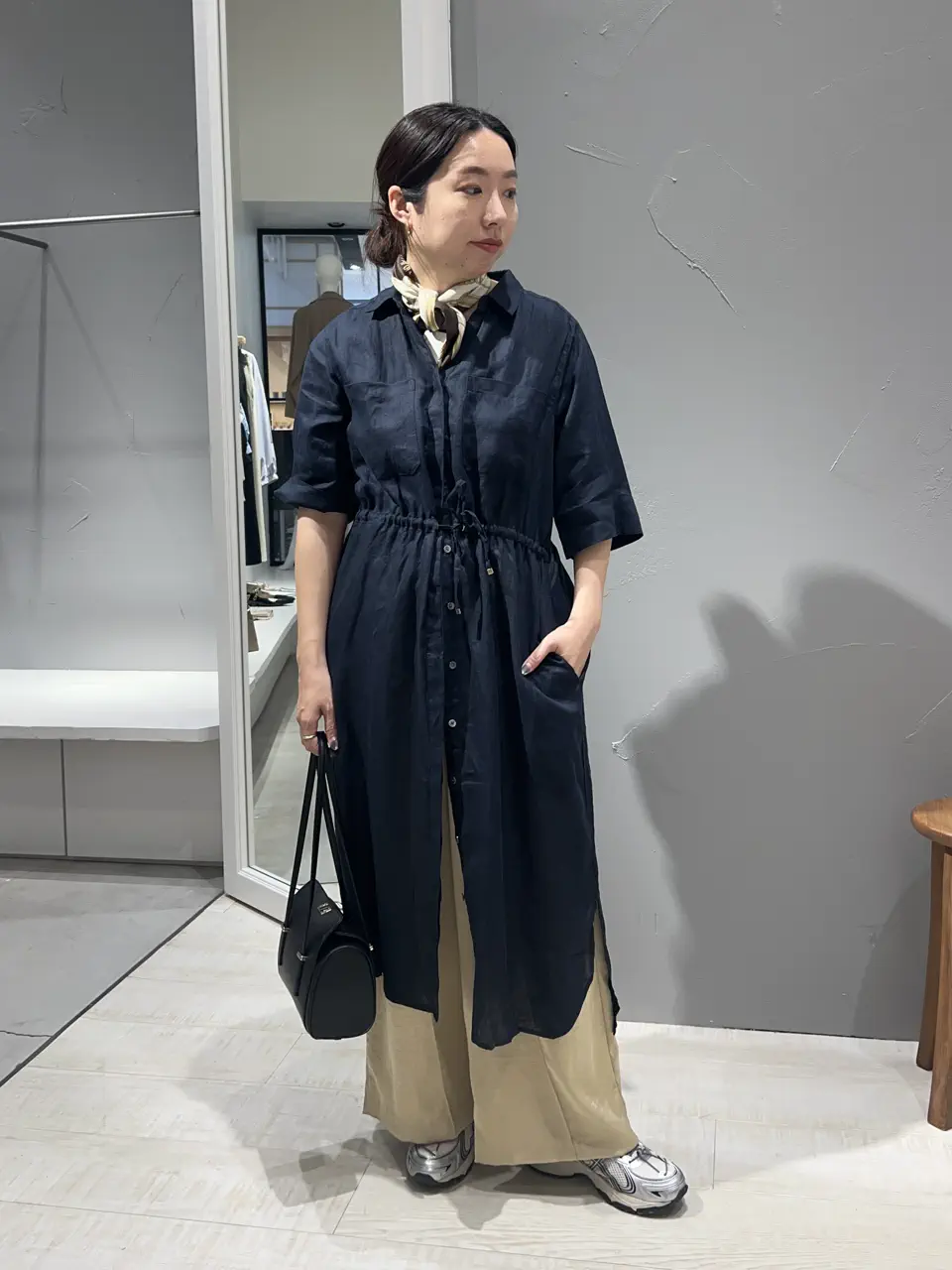 フレンチリネンドロストワンピース/YECCA VECCA（イェッカ ヴェッカ
