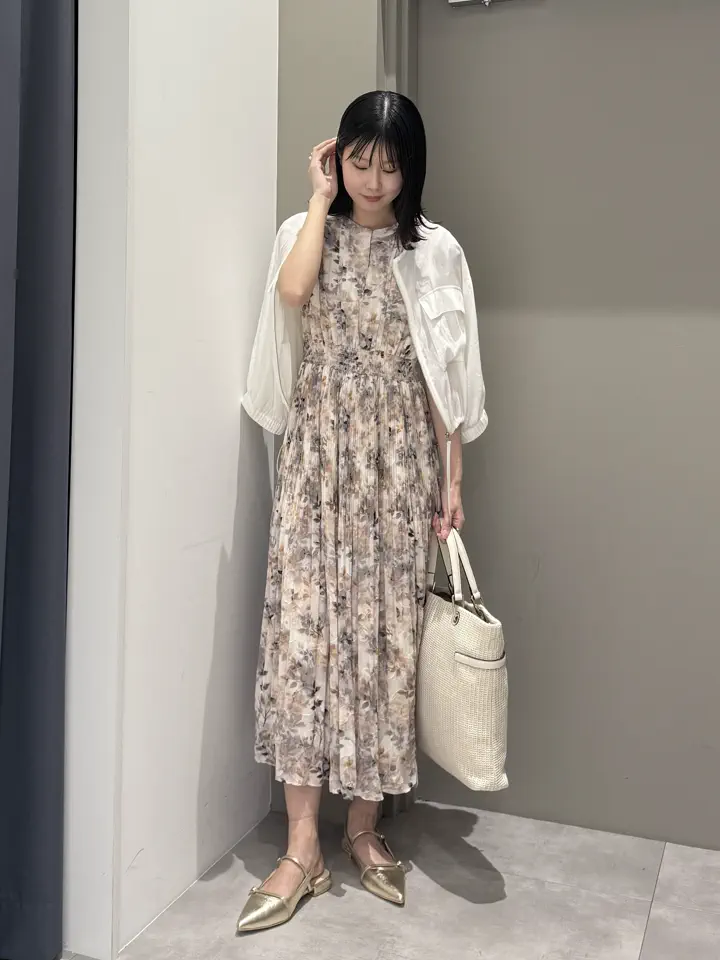 ぼかし柄プリーツワンピース/YECCA VECCA（イェッカ ヴェッカ）の