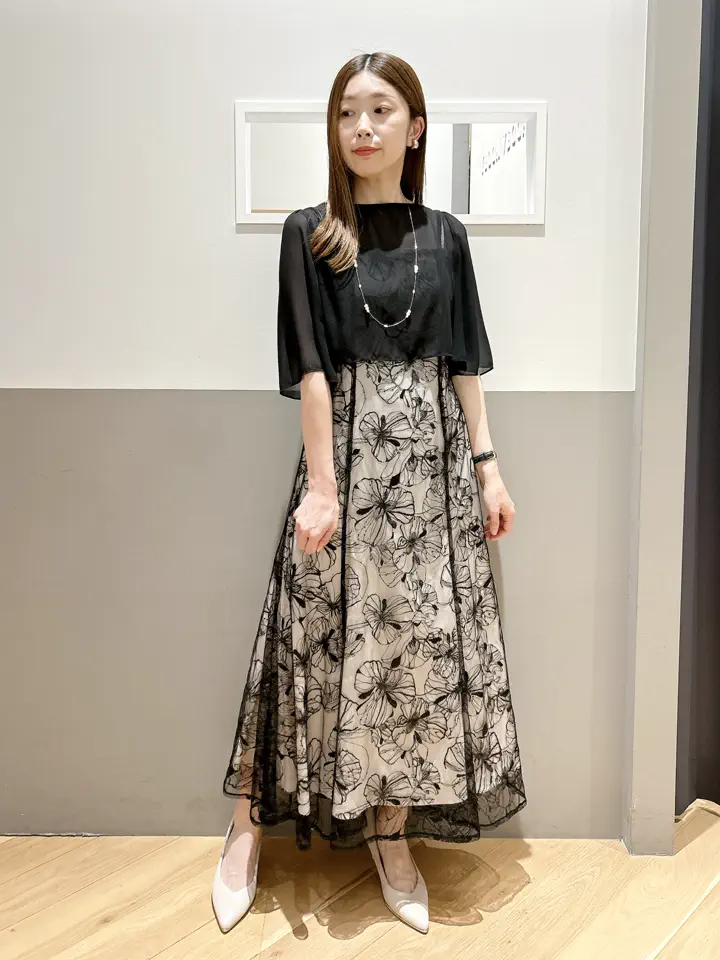 2点SET】フラワー柄スパンコール刺繍ドレス/YECCA VECCA（イェッカ