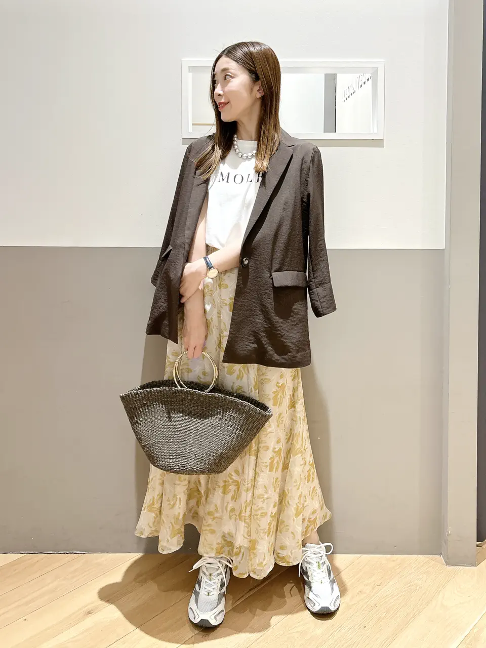 ボタニカル柄シアーロングスカート/YECCA VECCA（イェッカ ヴェッカ