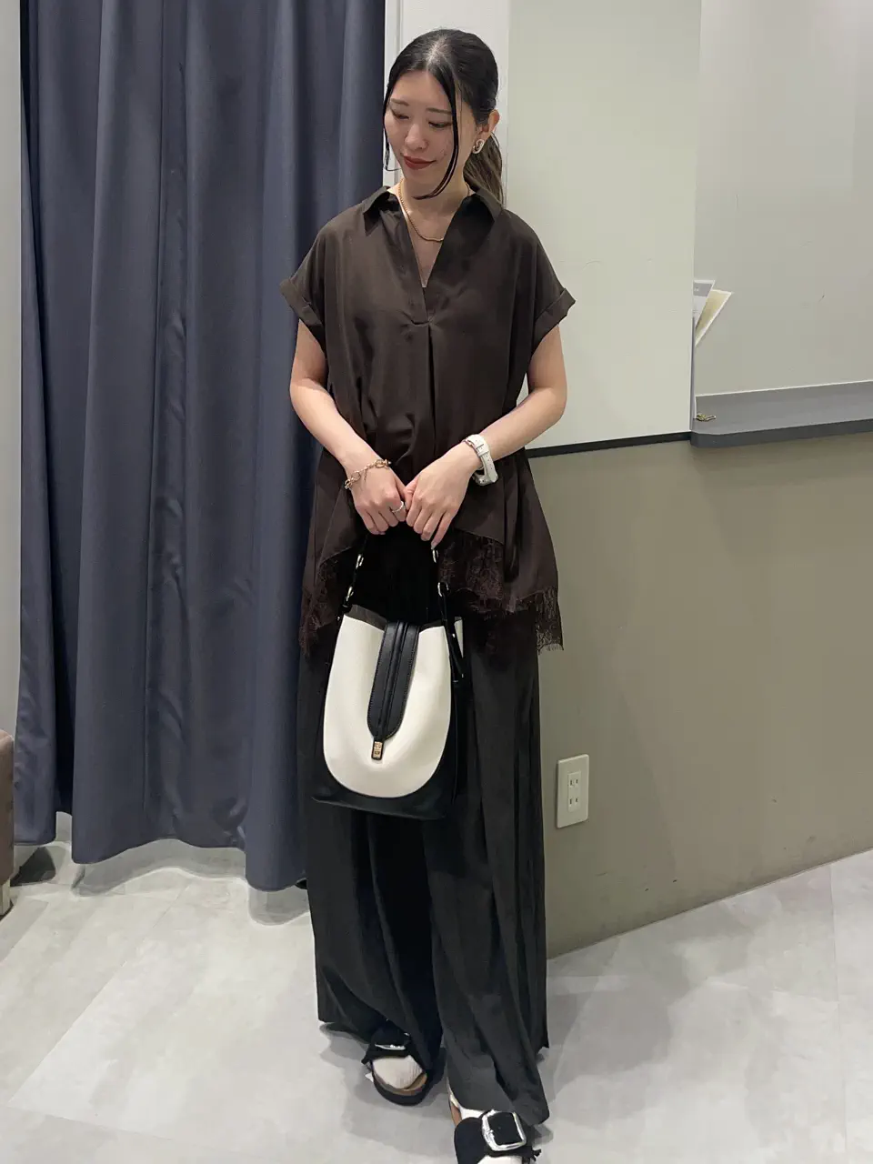 黒 レザー ワイドシルエットパンツ　ニッカポッカ烏天狗　OKANO 中古 中古・古着通販】BLACK Scandal Yohji Yamamoto (ブラックスキャンダル