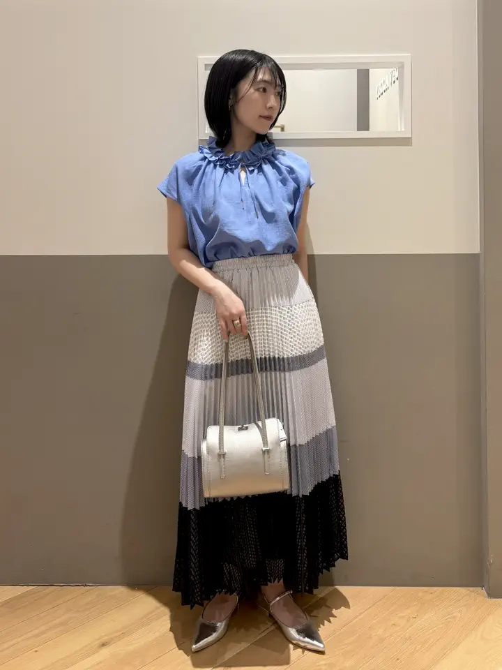 素材MIXプリーツスカート/YECCA VECCA（イェッカ ヴェッカ）のプリーツ