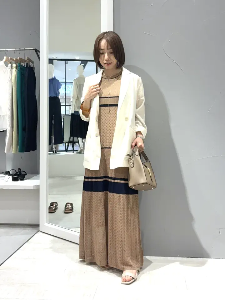 尾崎紗代子さん着用】透かし編みニットワンピース/YECCA VECCA